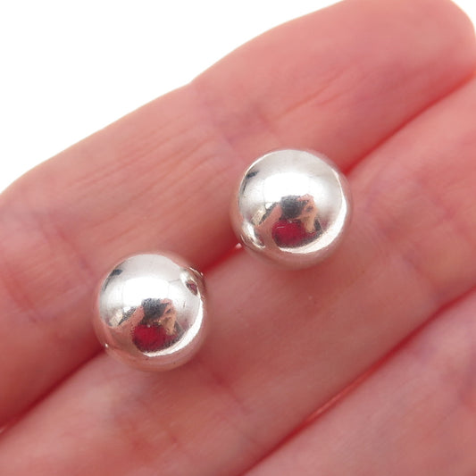 Tiffany & Co. 925 Sterling Silver Vintage HardWear 10mm Ball Stud Earrings