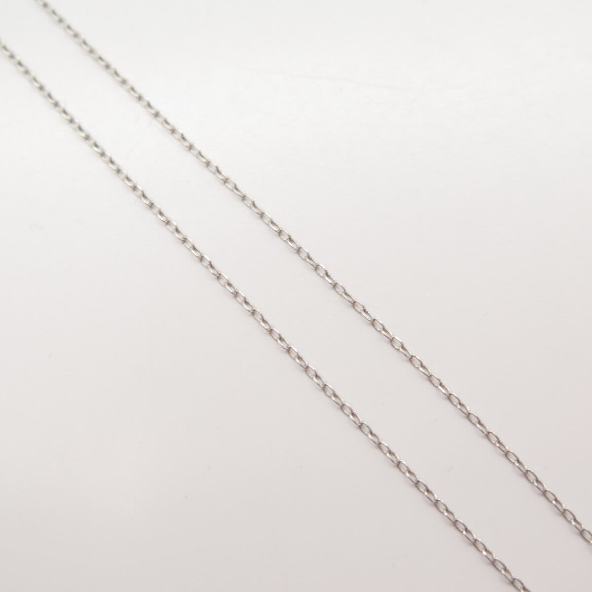 925 Sterling Silver Real White Diamond Open Heart Rolo Chain Necklace 16"