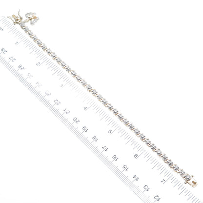 ROSS SIMONS Sterling Gold Plated Real Diamond Accent Tennis Link Bracelet 7"