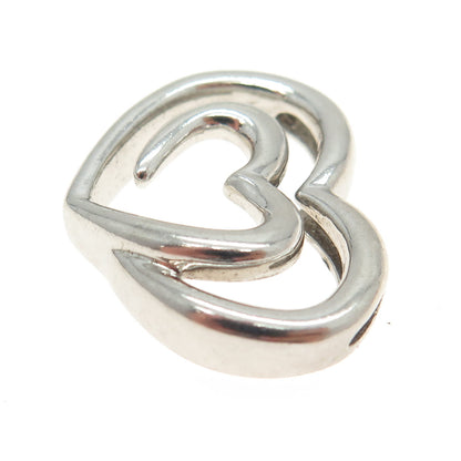 SLV SADYE L VASSIL 925 Sterling Silver Spiral Heart Slide Pendant