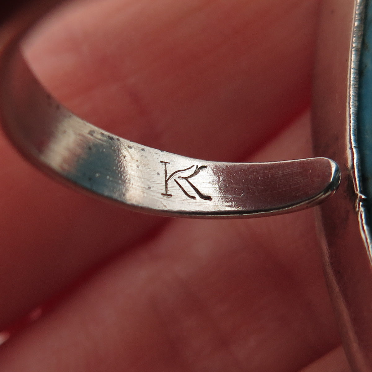 Krush Kandy 925 Sterling Silver Vintage Real Turquoise Beaded Ring Size 8.5