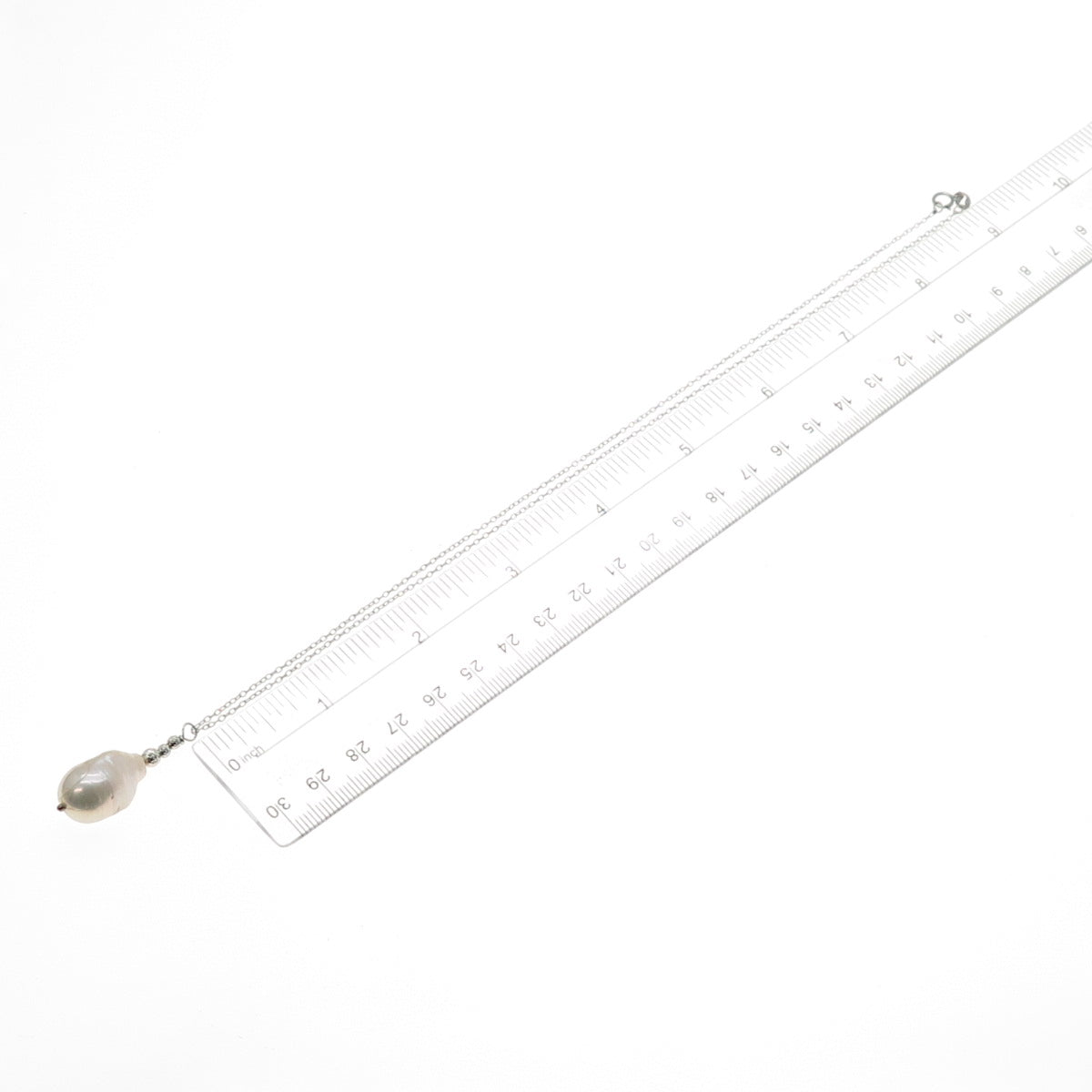 925 Sterling Silver Vintage Italy Real Baroque Pearl Cable Chain Necklace 18"