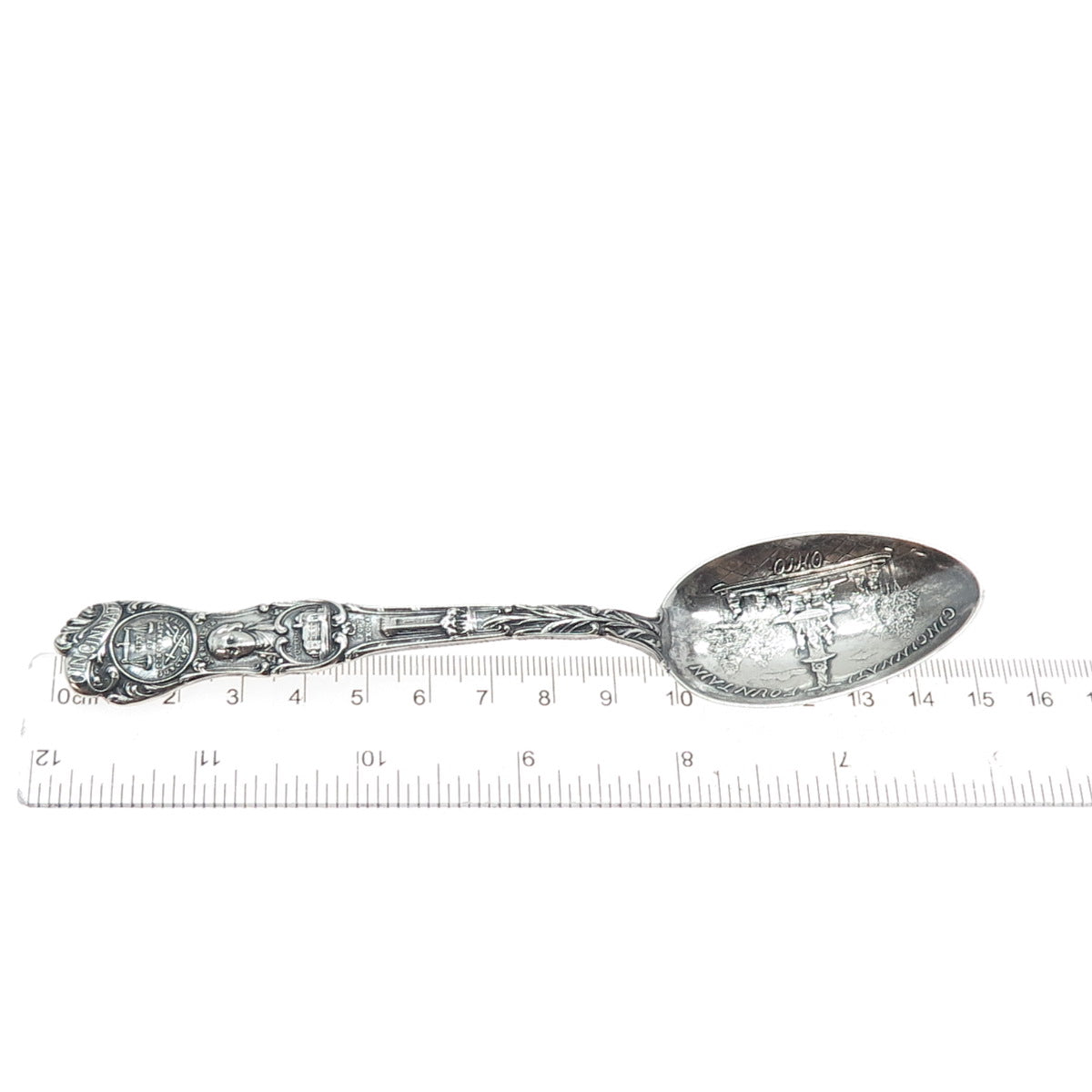 MECHANICS 925 Sterling Silver Antique Cincinnati Fountain Ohio Coffee Spoon