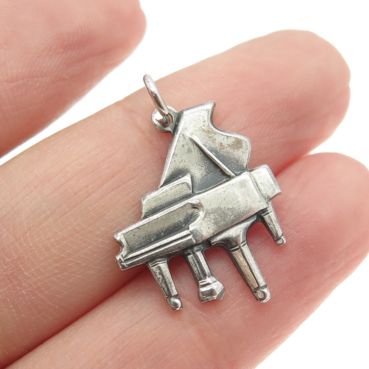 925 Sterling Silver Antique Art Deco Grand Piano Pendant