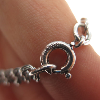 925 Sterling Silver Vintage Double Curb Link Bracelet 7"