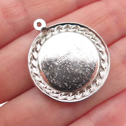 925 Sterling Silver Vintage Pink Rhinestone Confirmation Charm Pendant