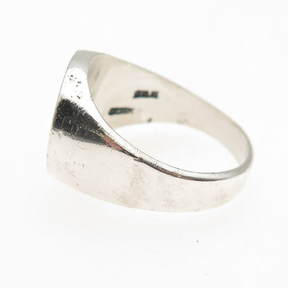 925 Sterling Silver Vintage Mexico Cross Oxidized Signet Ring Size 12