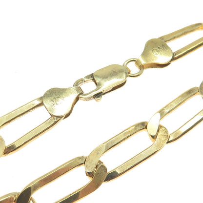 925 Sterling Silver Gold Plated Italy Paperclip Link Bracelet 6.75"