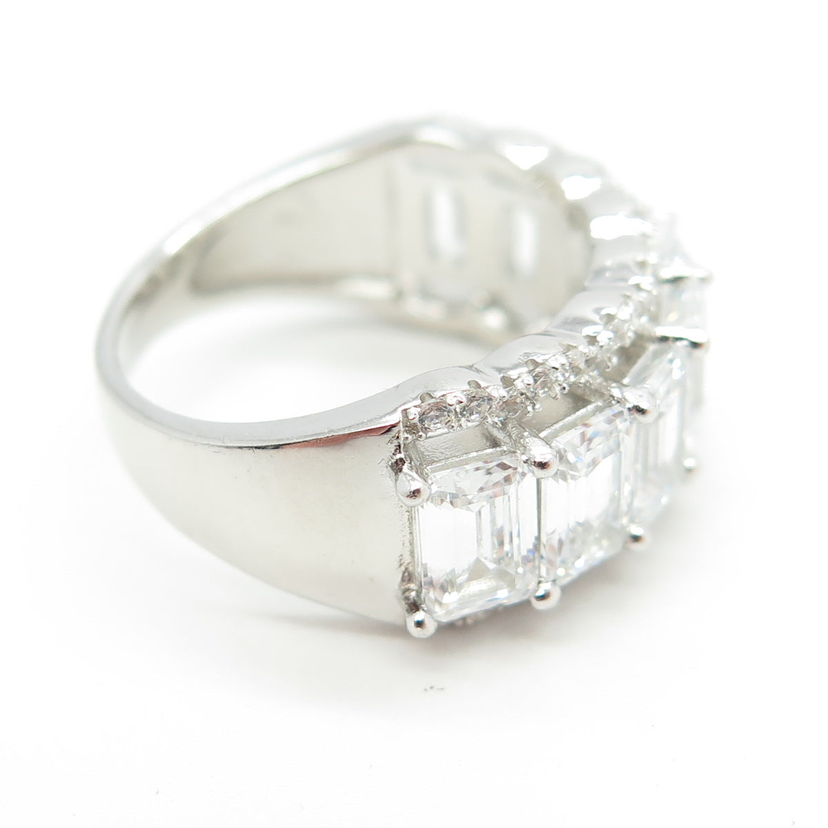 925 Sterling Silver Multi-C Z Ring Size 7