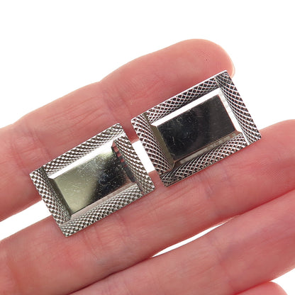 Lamode 925 Sterling Silver Vintage Diamond-Cut Cufflinks
