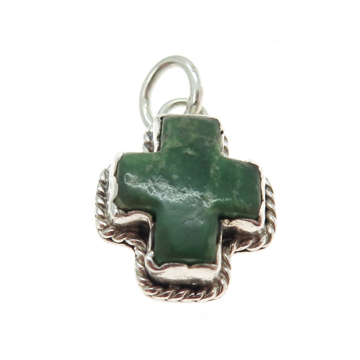 Old Pawn Sterling Silver Vintage Southwestern Royston Turquoise Cross Pendant