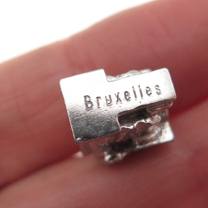 835 Silver Vintage Lacemaker Bruxelles Brussels 3D Mini Charm Pendant