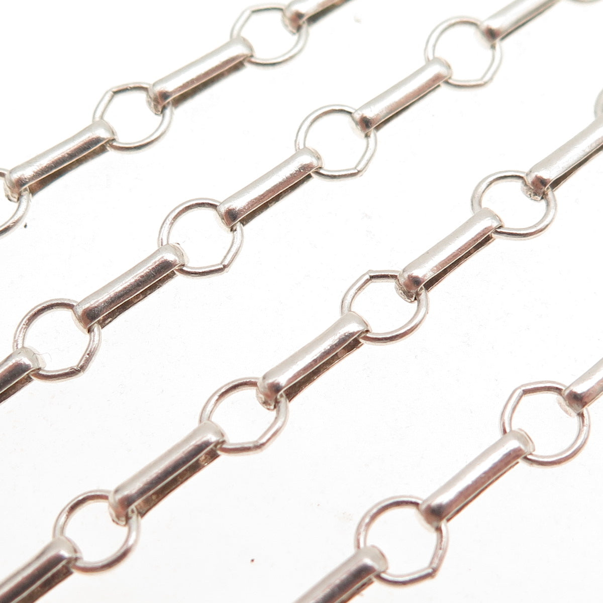 Emily Ray 925 Sterling Silver Vintage Rolo & Bar Chain Necklace 16"