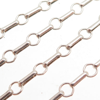 Emily Ray 925 Sterling Silver Vintage Rolo & Bar Chain Necklace 16"