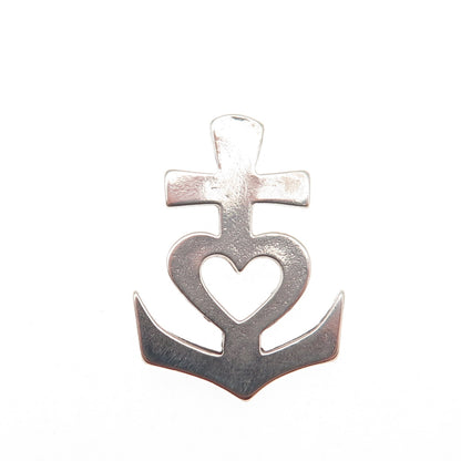 John W Kessler 925 Sterling Silver Vintage Faith Hope & Love Slide Charm Pendant