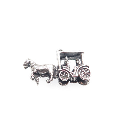 MAISELS INDIAN TRADING 925 Sterling Silver Vintage Carriage 3D Charm Pendant