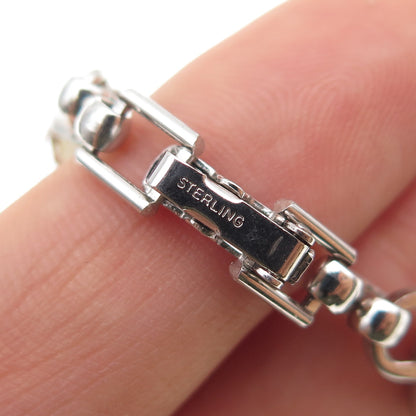 LAMODE 925 Sterling Silver Antique Art Deco Real Pearl Bracelet 6.75"