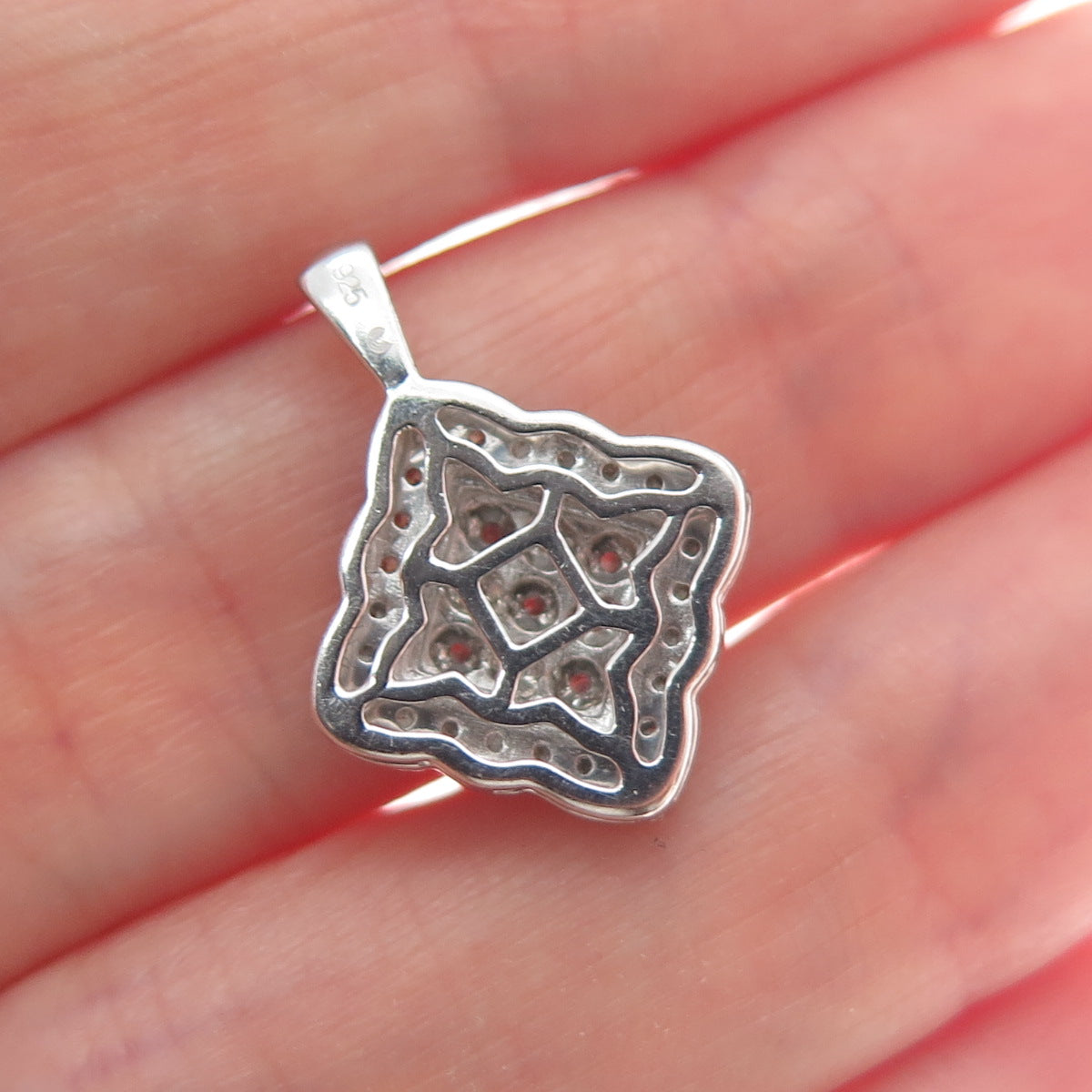 925 Sterling Silver Round-Cut Shaped C Z Diamond-Cut Minimalist Pendant