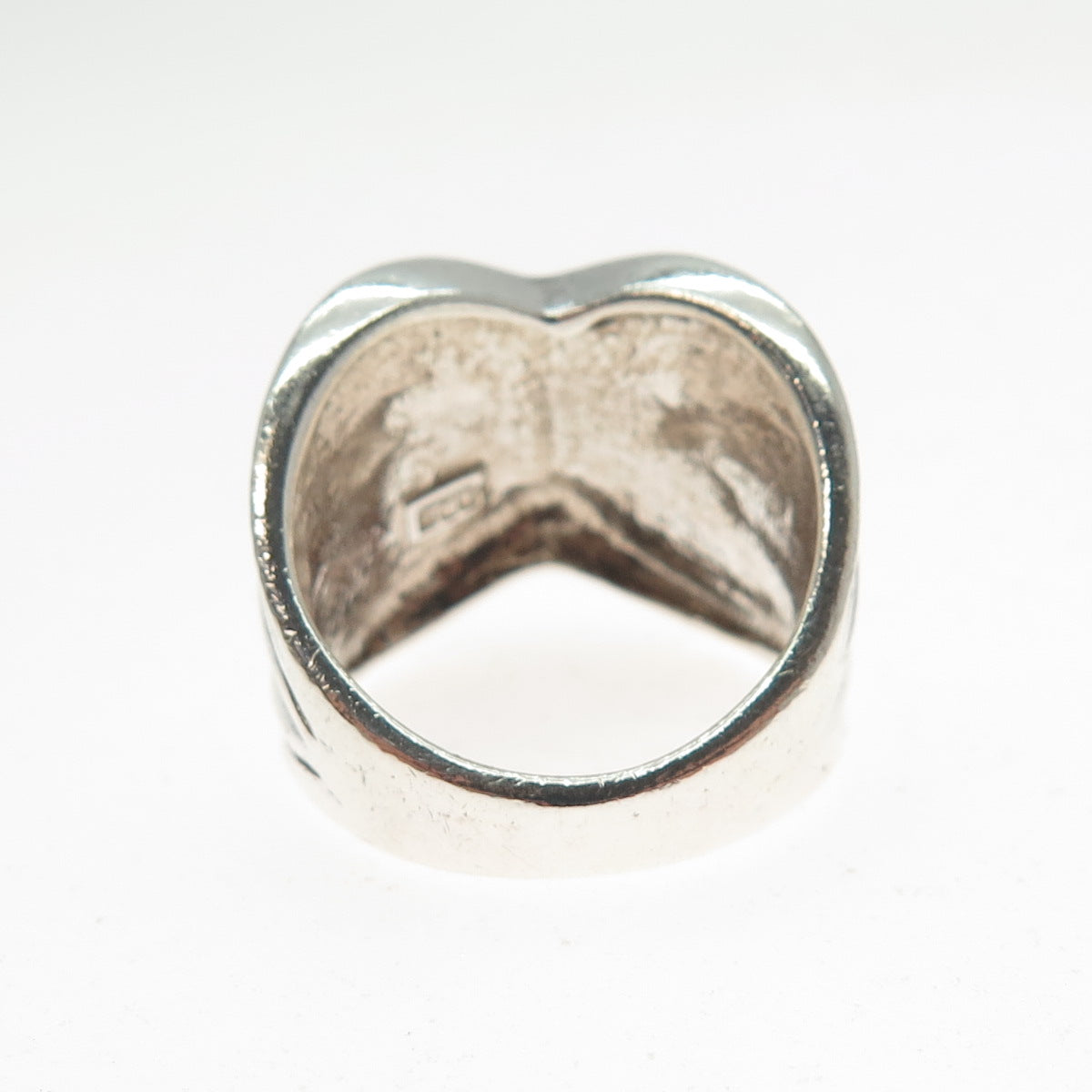 CHAPAL ZENRAY 925 Sterling Silver Vintage Modernist Crisscross Ring Size 7.5