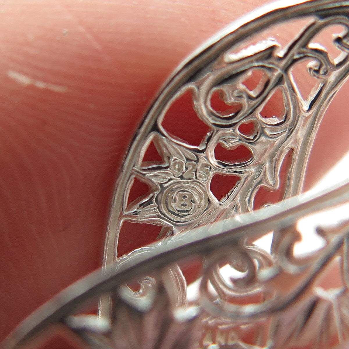 925 Sterling Silver Vintage Floral Infinity Dangling Earrings