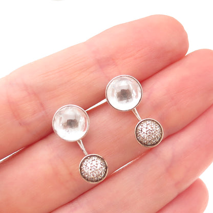 Pandora Sterling Crystal & C Z Dazzling Poetic Droplets Interchangeable Earrings