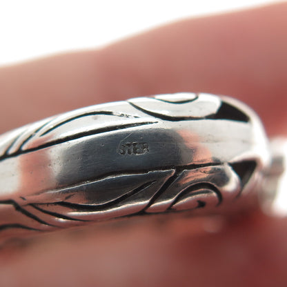 925 Sterling Silver Vintage Ornate Open Heart Oxidized Pendant