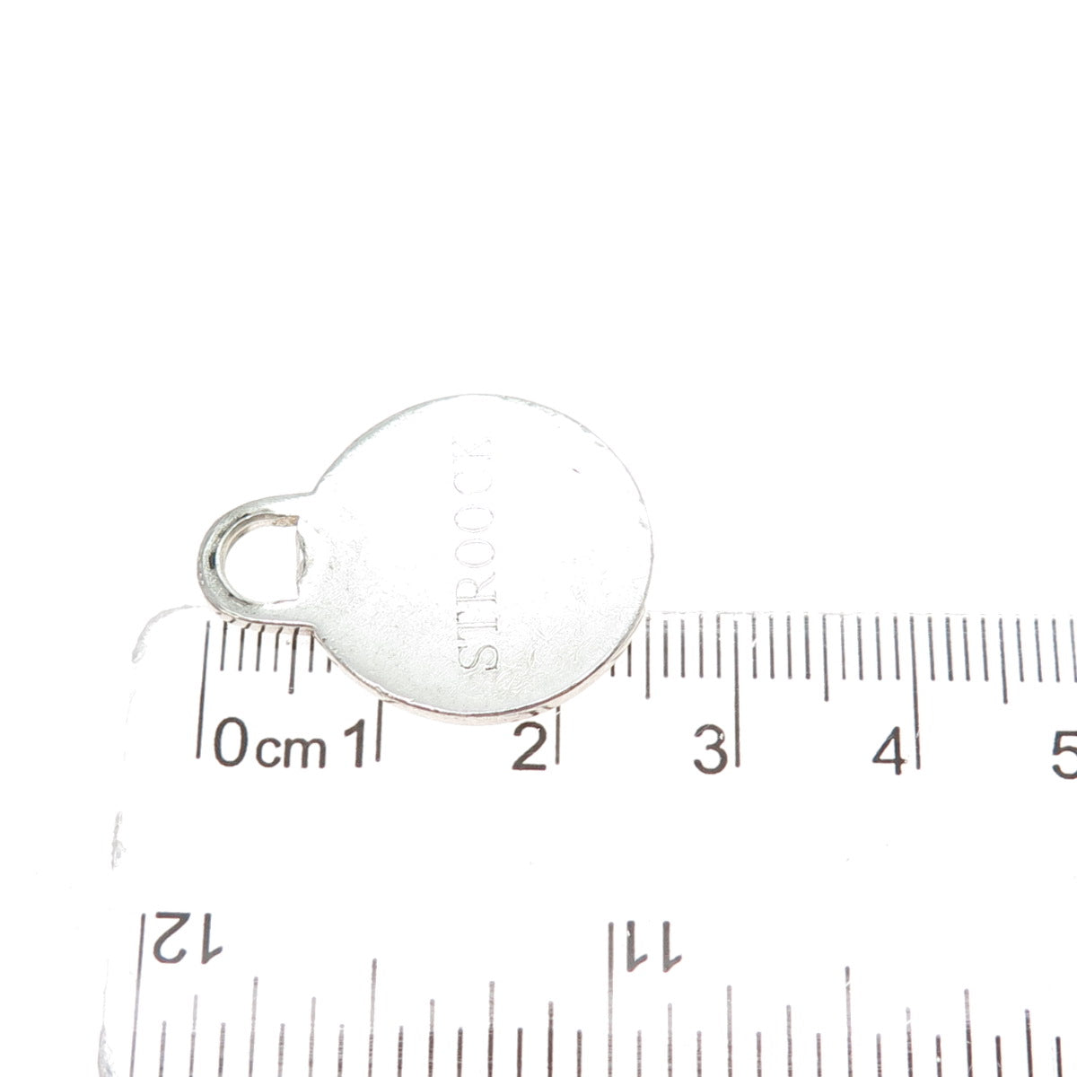 TIFFANY & CO. 925 Sterling Silver Vintage Engraved Round Tag Charm Pendant