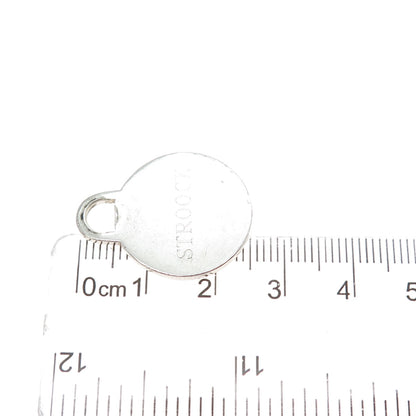 TIFFANY & CO. 925 Sterling Silver Vintage Engraved Round Tag Charm Pendant