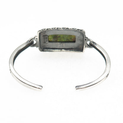 925 Sterling Silver Vintage Real Royston Turquoise Adjustable Cuff Bracelet 6"