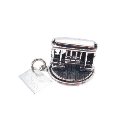 BELL TRADING POST 925 Sterling Silver Vintage SF Cable Car Mini 3D Charm Pendant