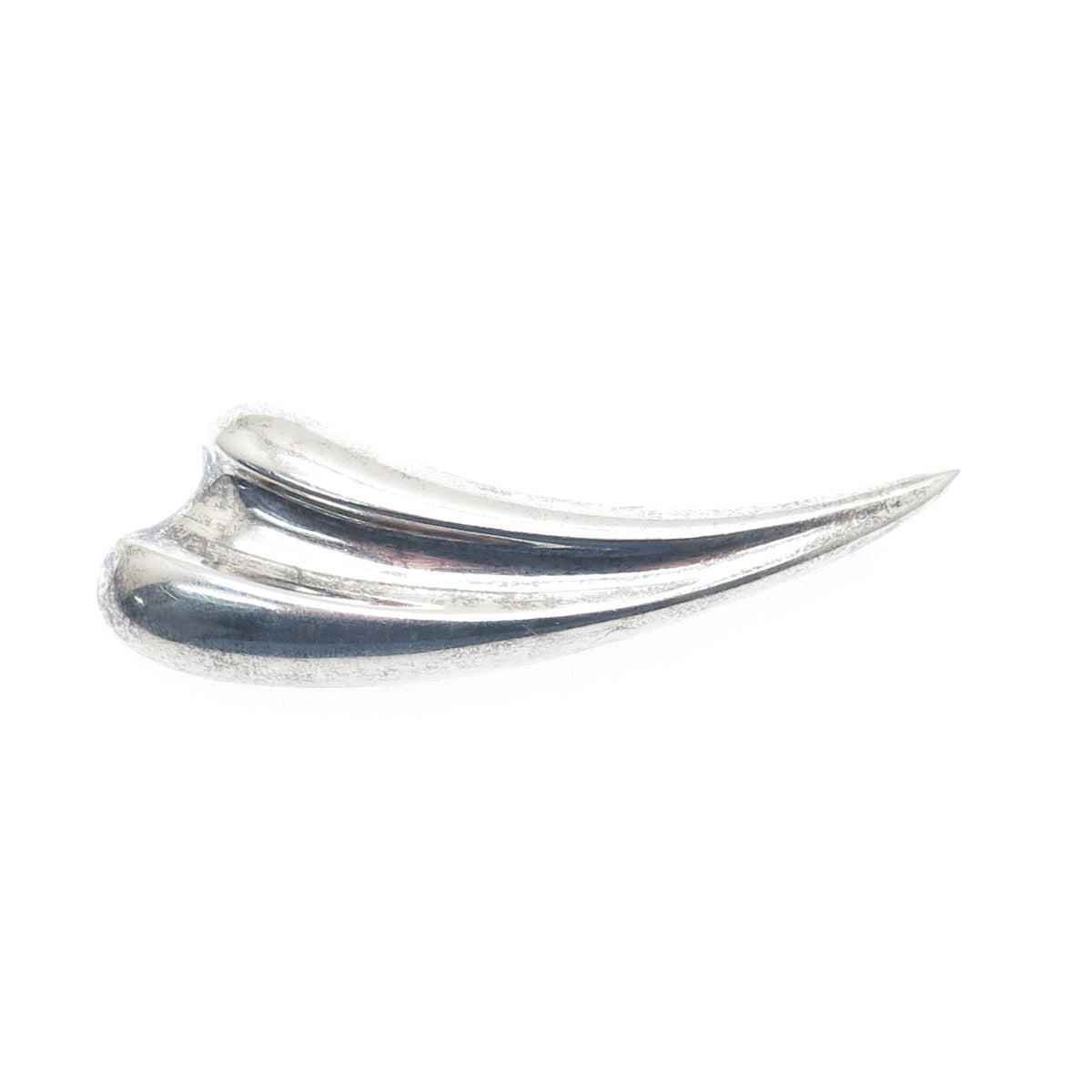 BAYANIHAN 925 Sterling Silver Vintage Modernist Heart / Claw Pin Brooch