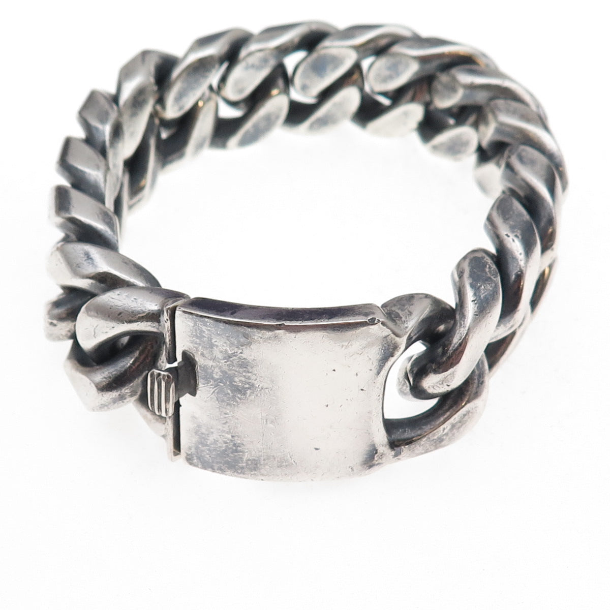 925 Sterling Silver Vintage Mexico Heavy 261.0g Cuban Link Bracelet 8.5"