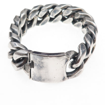 925 Sterling Silver Vintage Mexico Heavy 261.0g Cuban Link Bracelet 8.5"