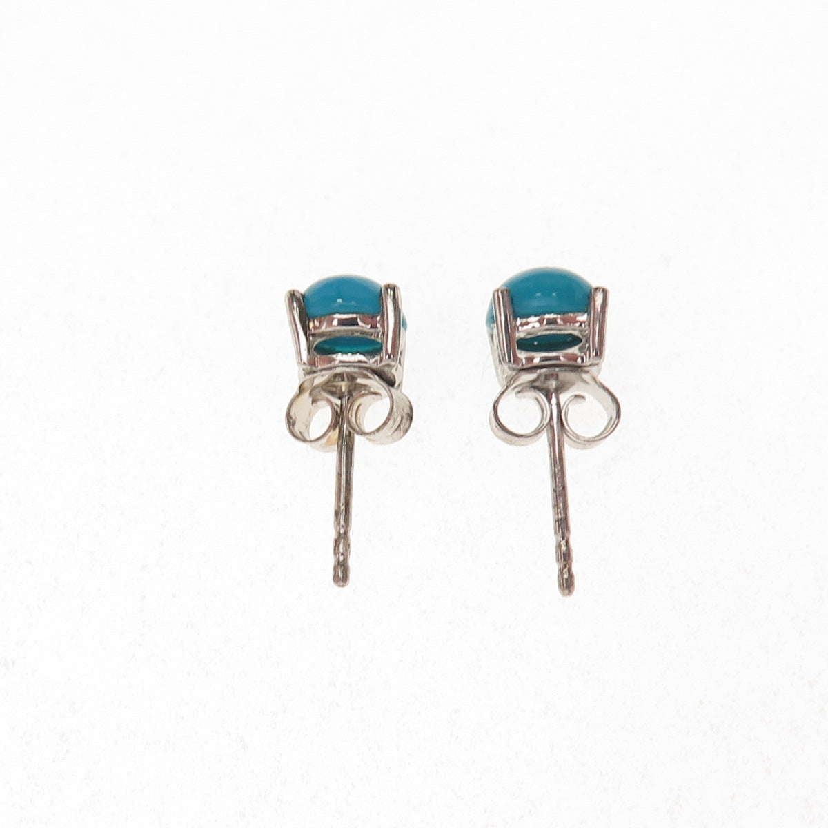 925 Sterling Silver Real Sleeping Beauty Turquoise Stud Earrings