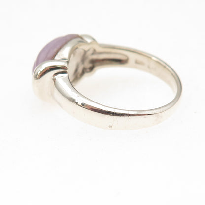CNA Pranda 925 Sterling Silver Vintage Real Lavender Jade Modernist Ring Size 8