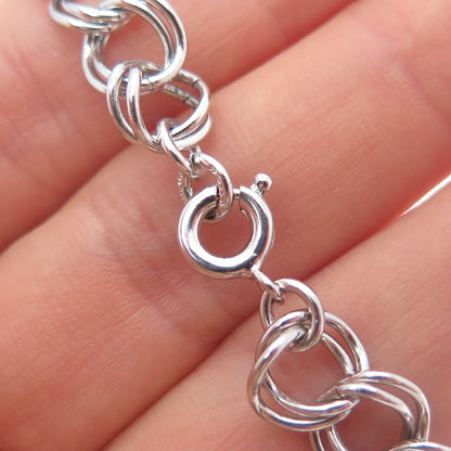 925 Sterling Silver Vintage Double Curb Link Bracelet 7"