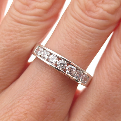 925 Sterling Silver Round-Cut C Z Ring Size 7.25
