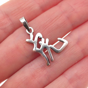 925 Sterling Silver Vintage Chinese Tiger Zodiac Sign Charm Pendant