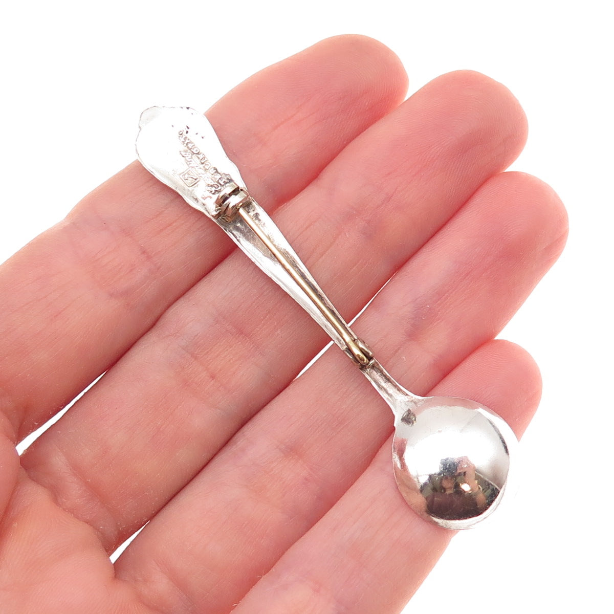 Easterling 925 Sterling Silver Antique 1944 American Classic Spoon Pin Brooch