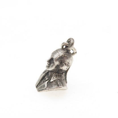 925 Sterling Silver Antique Art Deco George Washington 3D Mini Charm Pendant