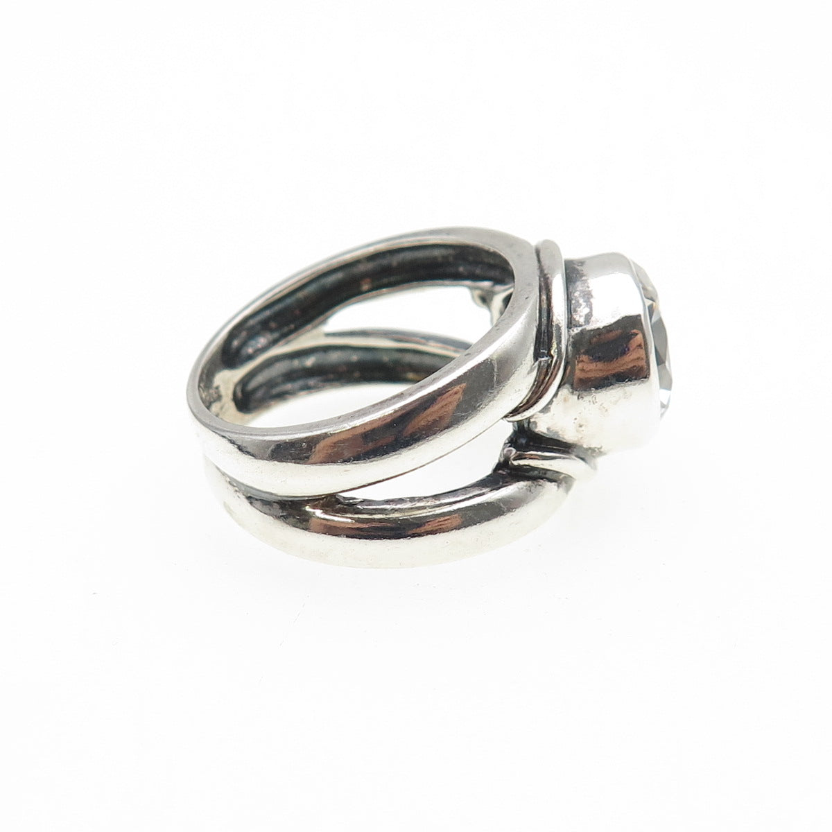 JAD Gioia Clavenzani & Ivano Ghinelli Sterling Silver Vintage C Z Ring Size 8