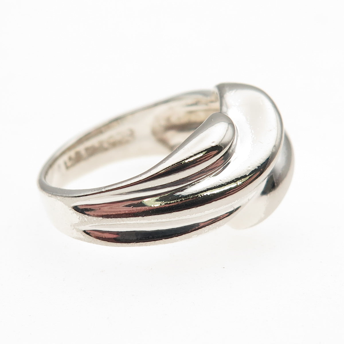 925 Sterling Silver Vintage Modernist Ring Size 7