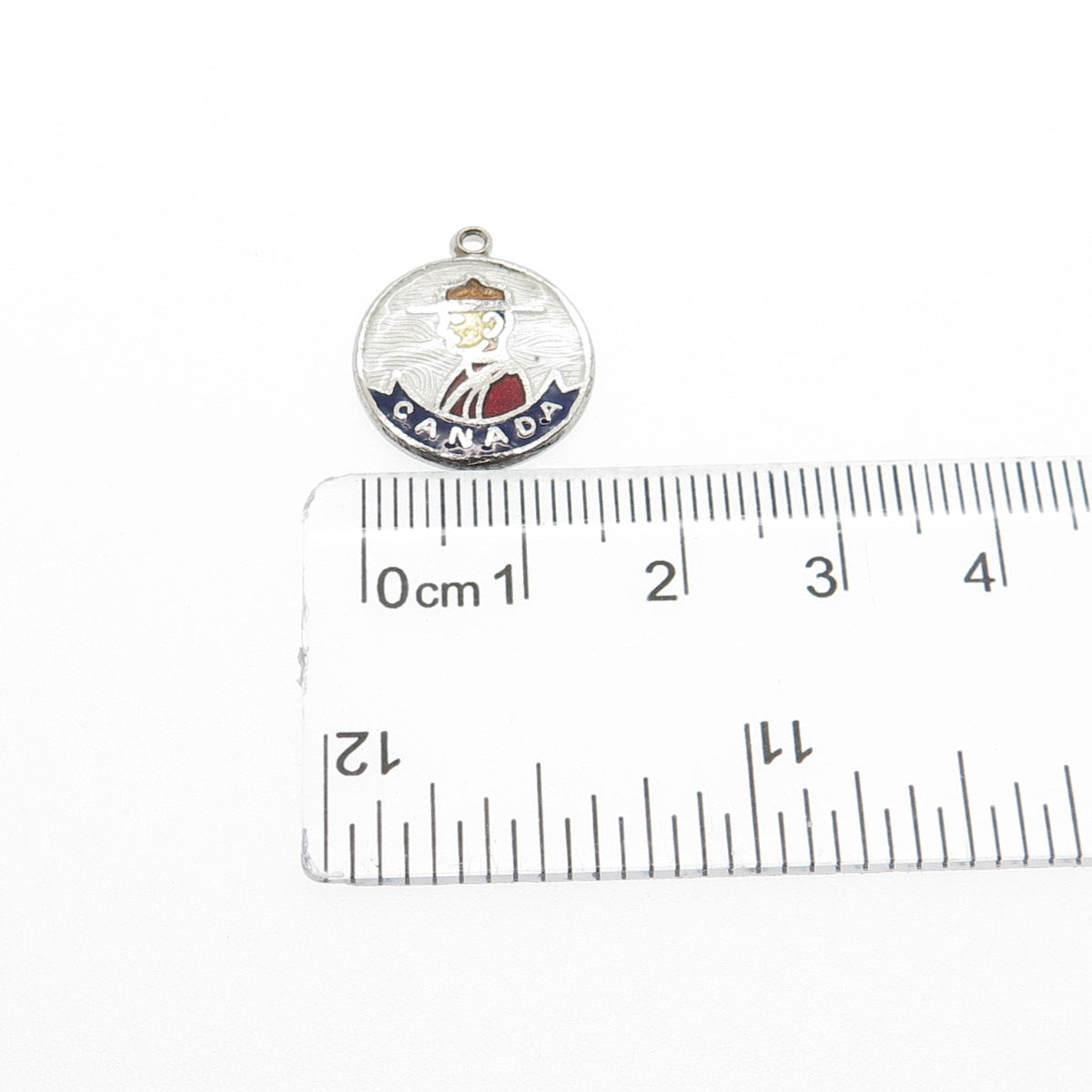 BREADNER CO. 925 Sterling Silver Vintage Enamel Canada Guard Minimalist Pendant