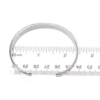 925 Sterling Silver Vintage Woven Oxidized Adjustable Cuff Bracelet 6.75"