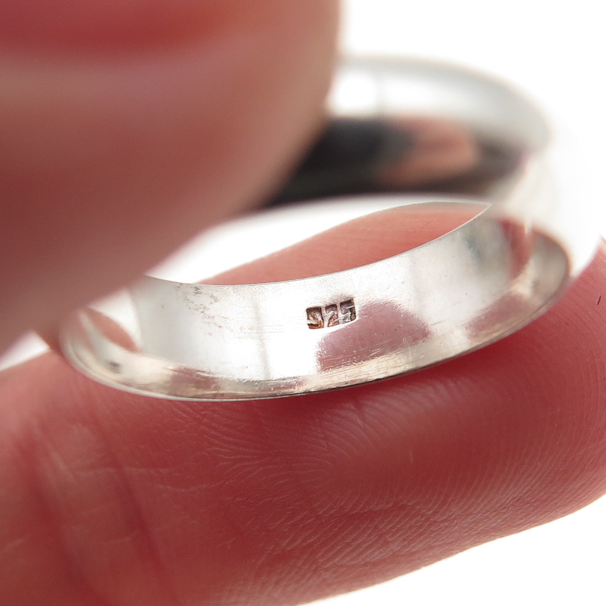 925 Sterling Silver Vintage Classic Wedding Band Ring Size 6.25