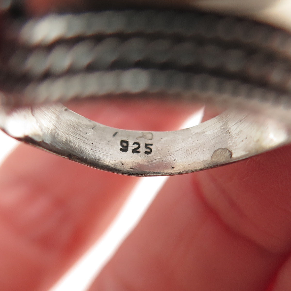 925 Sterling Silver Vintage Real Kingman Turquoise Oxidized Ring Size 10