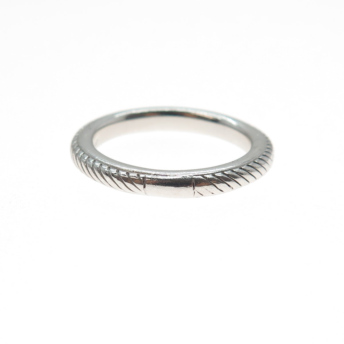 JUDITH RIPKA 925 Sterling Silver Band Ring Size 8.25