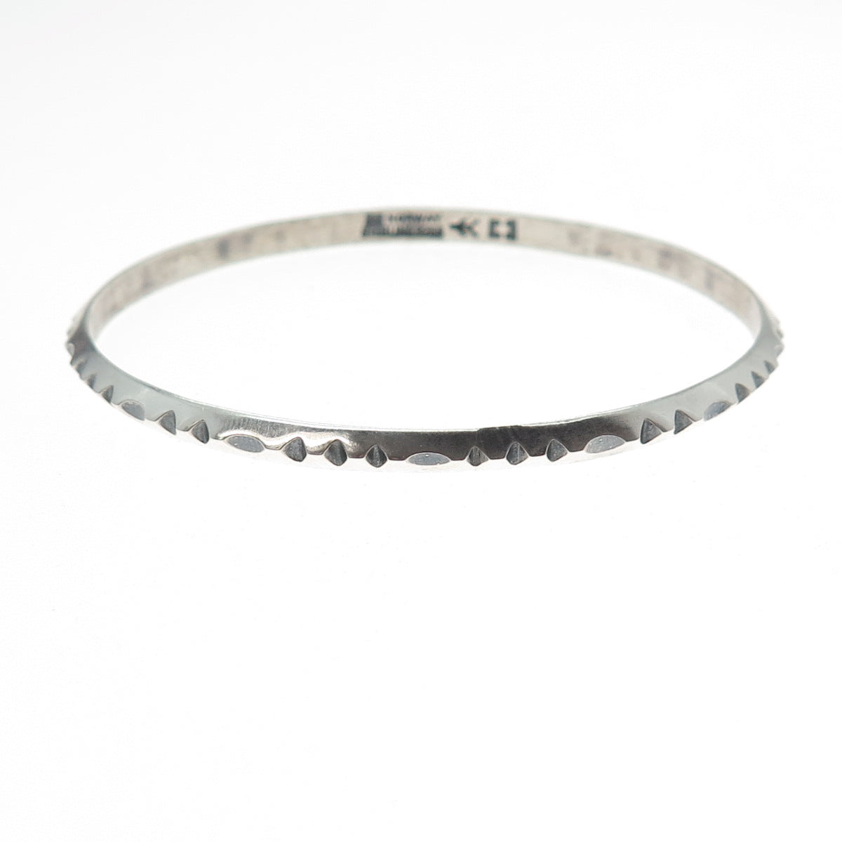 ERLING CHRISTOFFERSEN 925S Sterling Silver Vintage Norway Bangle Bracelet 7.25"