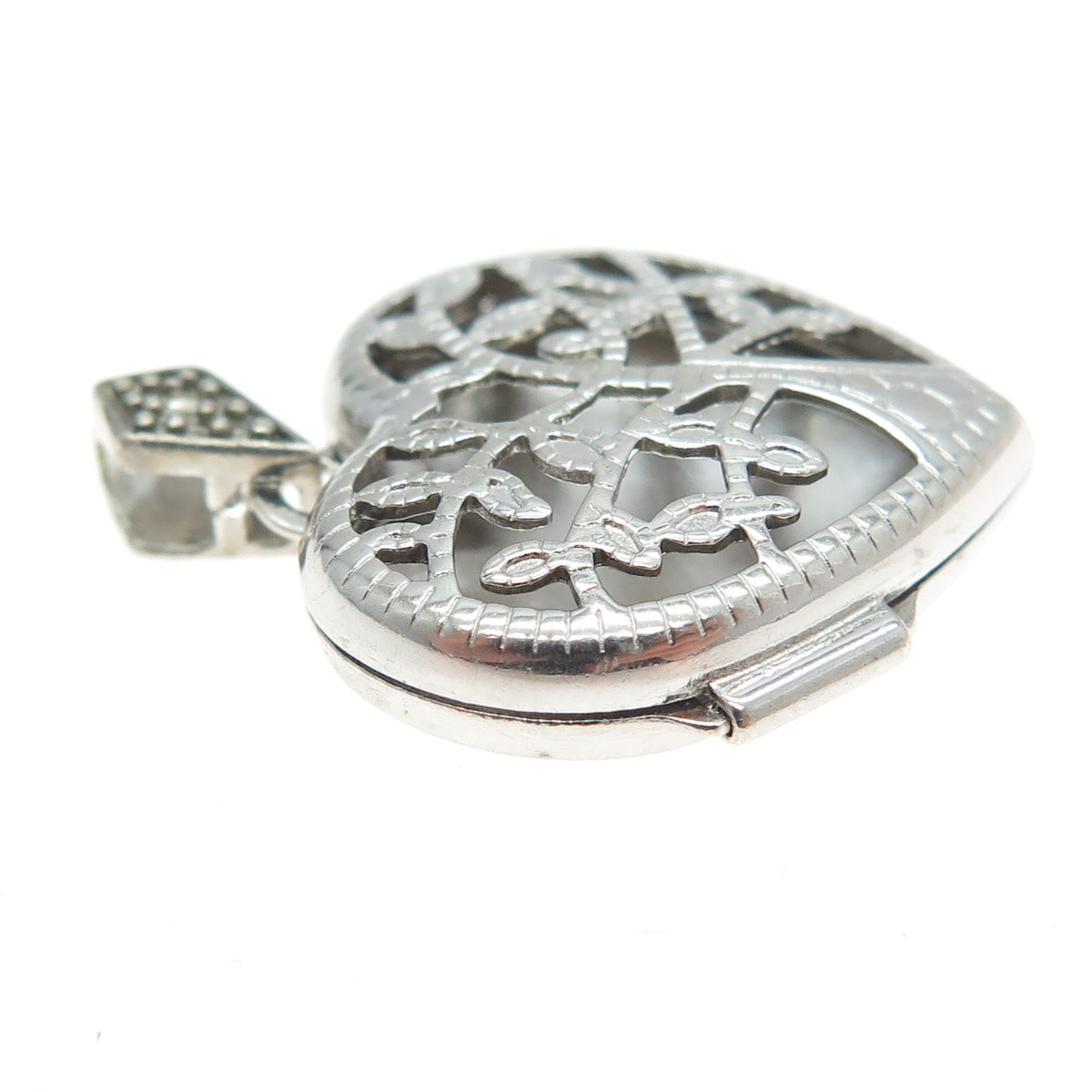 925 Sterling Silver Vintage Tree of Life Heart Locket Pendant