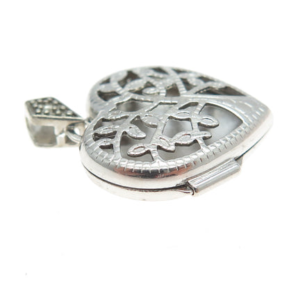 925 Sterling Silver Vintage Tree of Life Heart Locket Pendant